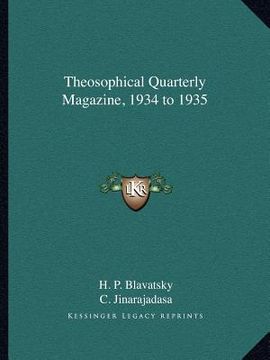 portada theosophical quarterly magazine, 1934 to 1935 (en Inglés)
