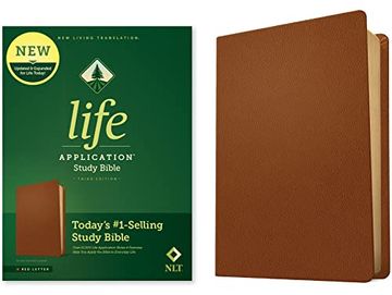 portada Nlt Life Application Study Bible, Third Edition (Red Letter, Genuine Leather, Brown) (en Inglés)
