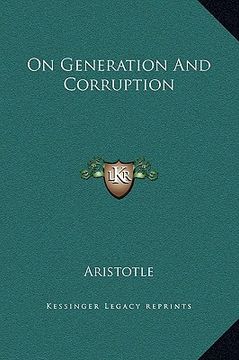 portada on generation and corruption (en Inglés)