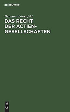 portada Das Recht der Actien-Gesellschaften: Kritik und Reformvorschläge (in German)