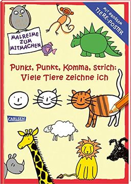 portada Punkt, Punkt, Komma Strich: Viele Tiere Zeichne ich (Mit Xxl-Poster): Sonderausgabe Band 1 (en Alemán)