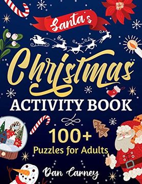portada Santa'S Christmas Activity Book: 100+ Puzzles for Adults (en Inglés)