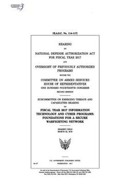 portada Hearing on National Defense Authorization Act for Fiscal Year 2017 and oversight of previously authorized programs before the Committee on Armed Servi (in English)