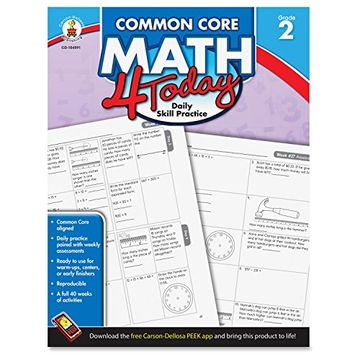 portada Carson Dellosa Common Core 4 Today Workbook, Math, Grade 2, 96 Pages (CDP104591) (en Inglés)