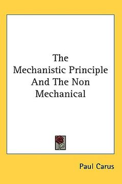 portada the mechanistic principle and the non mechanical (in English)