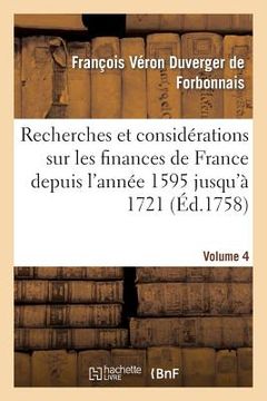 portada Recherches Et Considérations Sur Les Finances de France Volume 4