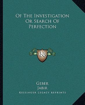 portada of the investigation or search of perfection (en Inglés)