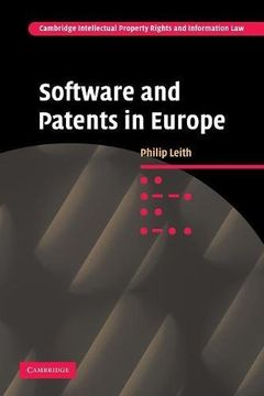 portada Software and Patents in Europe (Cambridge Intellectual Property and Information Law) 