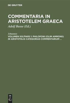 portada Philoponi (Olim Ammonii) in Aristotelis Categorias Commentarium.