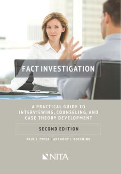 portada Fact Investigation: A Practical Guide to Interviewing, Counseling, and Case Theory Development (en Inglés)