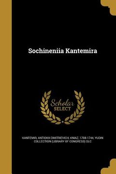 portada Sochineniia Kantemira (in Russian)