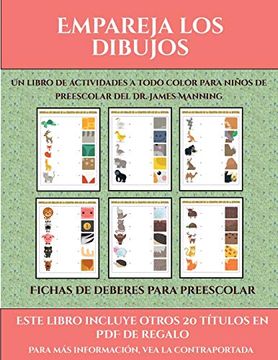 portada Fichas de Deberes Para Preescolar (Empareja los Dibujos): Este Libro Contiene 30 Fichas con Actividades a Todo Color Para Niños de 4 a 5 Años (in Spanish)