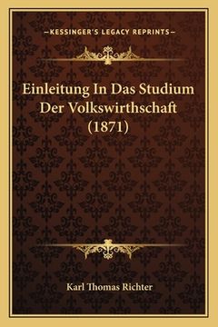 portada Einleitung In Das Studium Der Volkswirthschaft (1871) (in German)