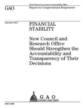 portada Financial stability: new Council and Research Office should strengthen the accountability and transparency of their decisions: report to co (en Inglés)