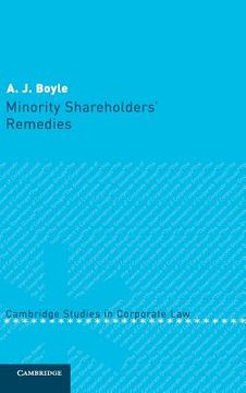 portada Minority Shareholders' Remedies (Cambridge Studies in Corporate Law) (en Inglés)
