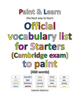 portada Official vocabulary list for Starters (Cambridge exam) to paint (in English)