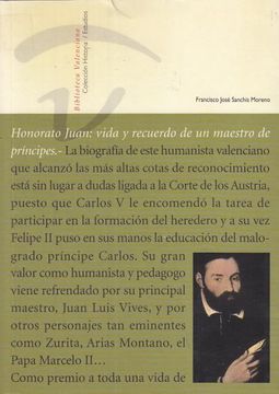 portada Honorato Juan Vida y Recuerdo de un Maestro de Principes.