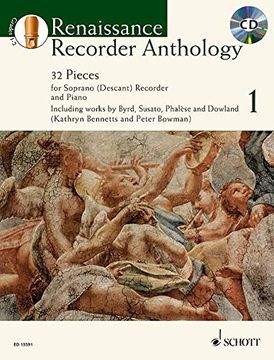 portada Renaissance Recorder Anthology Volume 1 - 32 Pieces for Soprano (Descant) Recorder and Piano - Schott Anthology Series - edition with CD - (ED 13591)