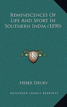 portada reminiscences of life and sport in southern india (1890) (in English)