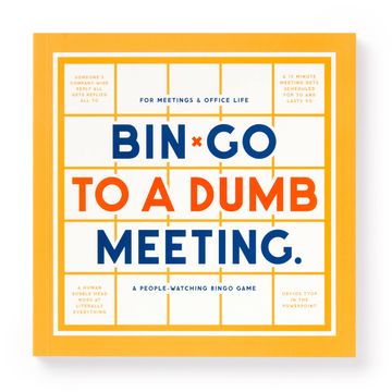 portada Brass Monkey Bin-Go to a Dumb Meeting – Game Book With Perforated People-Watching Bingo Cards for Office Meetings and Cubicle Life