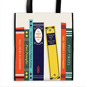 portada Galison Literary Tales Reusable Tote - Environmentally Friendly, Lightweight, and Colorful Reusable Bag, Perfect for Shopping