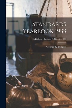 portada Standards Yearbook 1933; NBS Miscellaneous Publication 139 (in English)