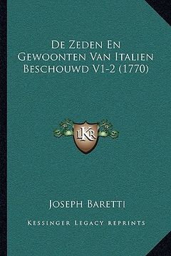 portada De Zeden En Gewoonten Van Italien Beschouwd V1-2 (1770)