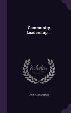 portada Community Leadership ... (en Inglés)