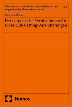 portada Der Europaische Rechtsrahmen fur Close-Out-Netting-Vereinbarungen (in German)