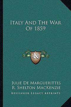 portada italy and the war of 1859 (en Inglés)