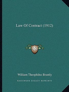 portada law of contract (1912) (in English)