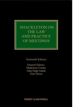 portada Shackleton on the law and Practice of Meetings 16Th ed (en Inglés)