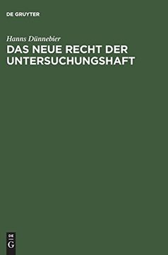 portada Das Neue Recht der Untersuchungshaft (en Alemán)