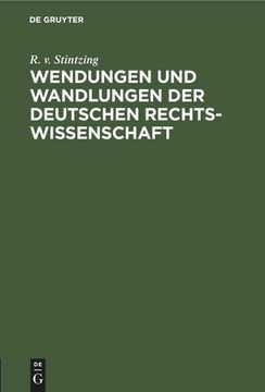 portada Wendungen und Wandlungen der Deutschen Rechtswissenschaft (en Alemán)