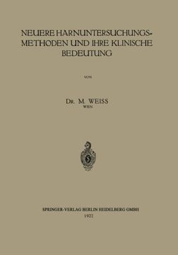 portada Neuere Harnuntersuchungsmethoden und ihre klinische Bedeutung (German Edition)