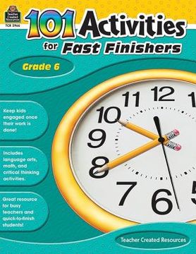 portada 101 activities for fast finishers, grade 6