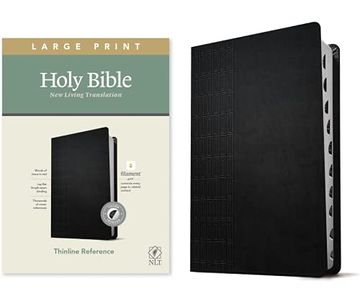 portada Nlt Large Print Thinline Reference Bible, Filament Enabled e: New Living Translation, Cross Grip Black, Leatherlike, Filament Enabled: Thinline Reference (in English)