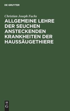 portada Allgemeine Lehre der Seuchen Ansteckenden Krankheiten der Haussã Â¤Ugethiere (German Edition) [Hardcover ] (in German)