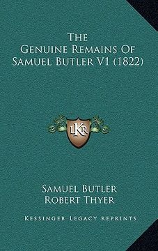 portada the genuine remains of samuel butler v1 (1822) (en Inglés)