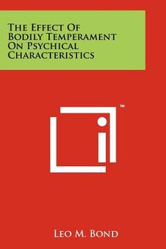 portada the effect of bodily temperament on psychical characteristics