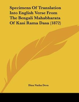 portada specimens of translation into english verse from the bengali mahabharata of kasi rama dasa (1872) (en Inglés)