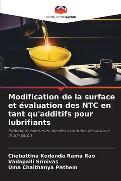 portada Modification de la surface et évaluation des NTC en tant qu'additifs pour lubrifiants (en Francés)