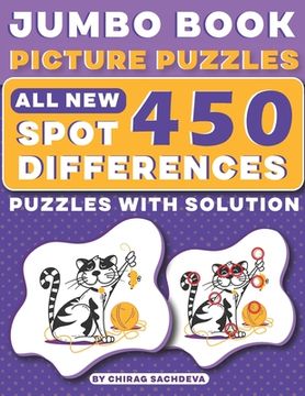 Jumbo Book Picture Puzzles: All New - Spot 450 Differences! Brain Games: How Many Differences Can You Find?: Activity Book (en Inglés)