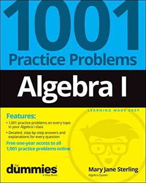 portada Algebra i: 1001 Practice Problems for Dummies (+ Free Online Practice) (en Inglés)