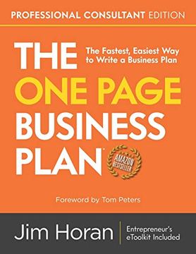 portada The one Page Business Plan Professional Consultant Edition (en Inglés)