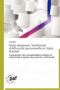 portada Style Temporel, Sentiment D'Efficacite Personnelle Et Style D'Achat