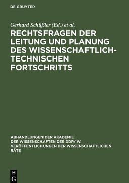 portada Rechtsfragen der Leitung und Planung des Wissenschaftlich-Technischen Fortschritts (in German)