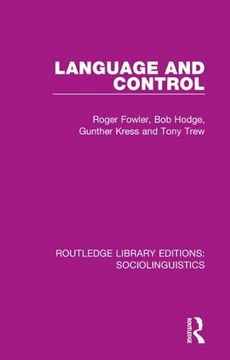 portada Language and Control (Routledge Library Editions: Sociolinguistics) (in English)