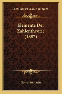 portada Elemente Der Zahlentheorie (1887) (en Alemán)