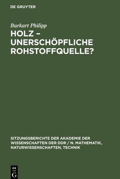 portada Holz¿ Unerschöpfliche Rohstoffquelle? (en Alemán)